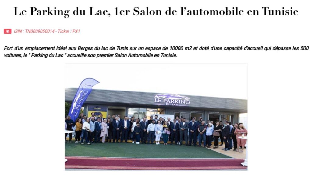 Le Parking du Lac, 1er Salon de l’automobile en Tunisie